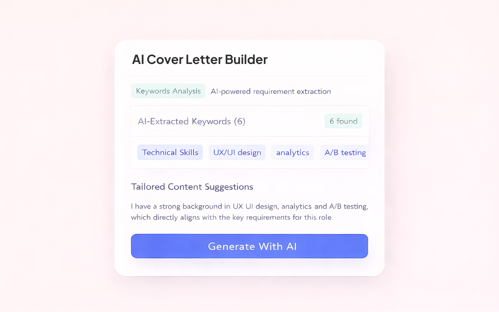 AI Cover Letter Builder preview