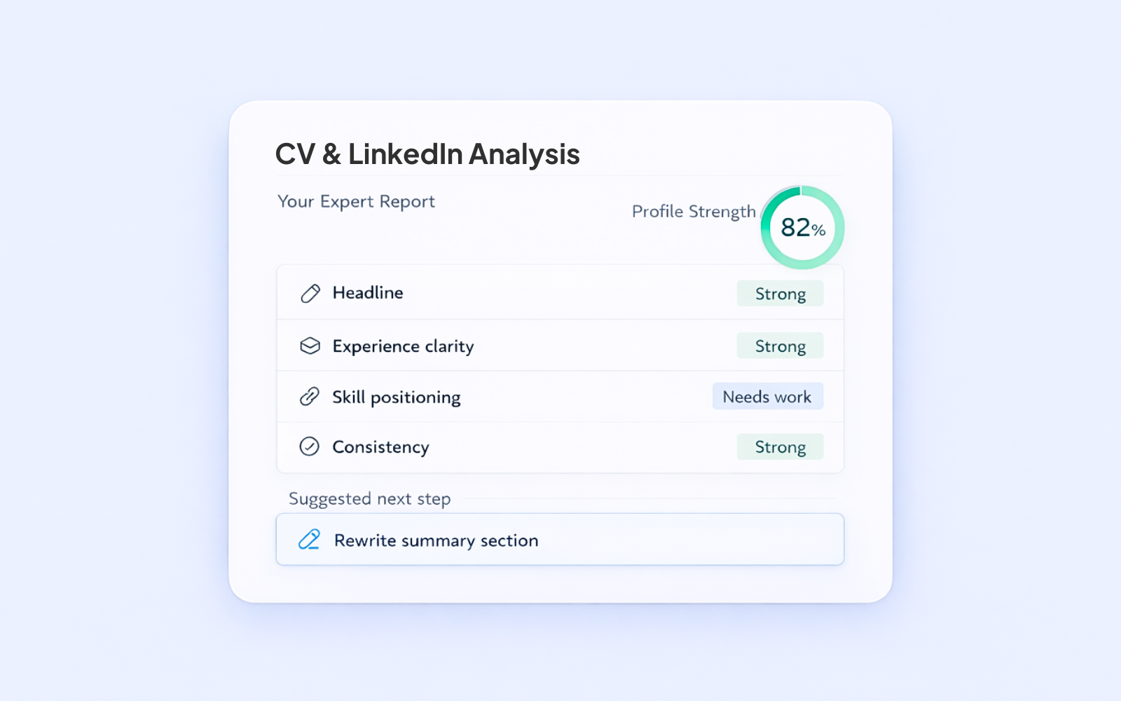 CV and LinkedIn Analysis preview