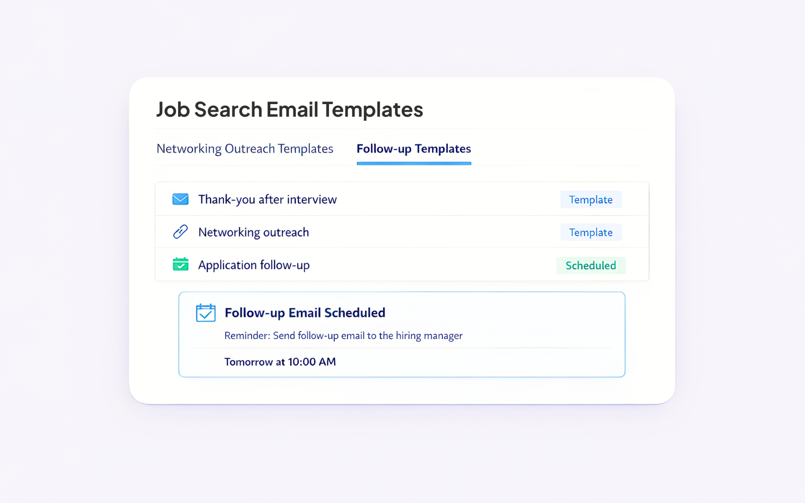 Email Templates and Reminders preview