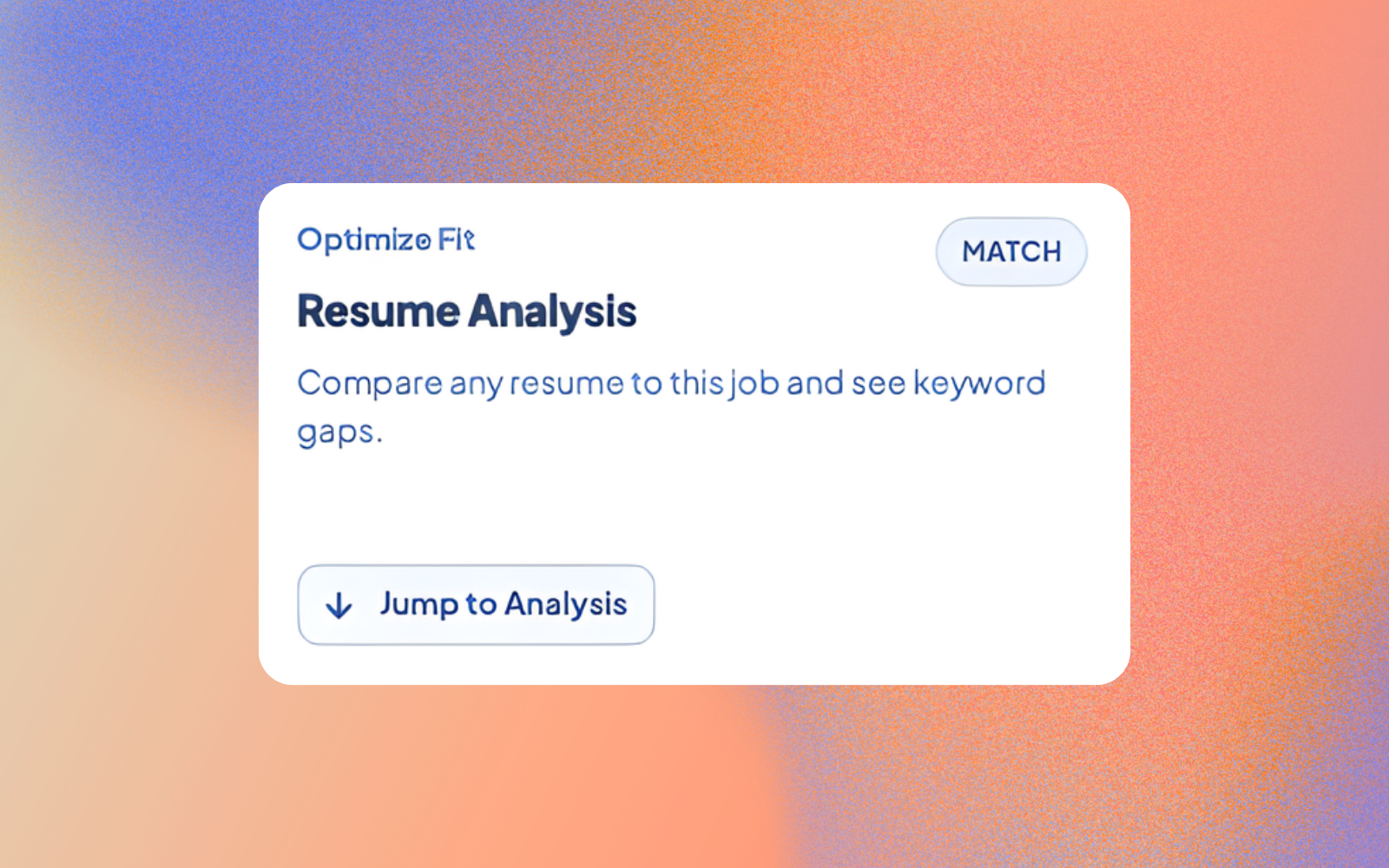 Resume optimization screen